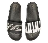 Dedoles Badeschuhe & Hausschuhe Damen Herren & Kinder Badesandalen lustige Designs Bücher Kaffee Party Pizza Fuchs Bär Lama Wolken Geschenk, Farbe: Klaviermusik, Gr.: 41 EU