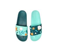 Dedoles Badeschuhe & Hausschuhe Damen Herren & Kinder Badesandalen lustige Designs Bücher Kaffee Party Pizza Fuchs Bär Lama Wolken Geschenk, Farbe: Blau, Motiv: Muscheln, Gr. 37