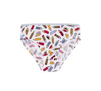 Dedoles Slip Damen & Mädchen Panties Unterwäsche Baumwolle viele lustige Designs Blumen Apfel Avocado Einhorn Party Meerjungfrau, Farbe: Weiß, Motiv: Bleistift Mädchen, Gr. 2-4 Jahre