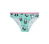 Dedoles Slip Damen & Mädchen Panties Unterwäsche Baumwolle viele lustige Designs Blumen Apfel Avocado Einhorn Party Meerjungfrau, Farbe Türkis, Motiv Panda und Herzen, Gr. XXL