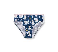 Dedoles Slip Damen & Mädchen Panties Unterwäsche Baumwolle viele lustige Designs Blumen Apfel Avocado Einhorn Party Meerjungfrau, Farbe: Blau, Motiv: Verspieltes Kätzchen, Gr. 2-4 Jahre
