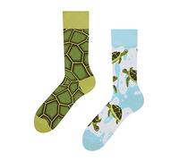 Dedoles Socken Unisex Damen Herren & Kinder Baumwolle viele lustige Designs 1 Paar Geschenk links rechts verschieden, Farbe Grün, Motiv Meeresschildkröten, Gr. 43-46