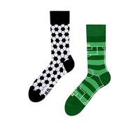 Dedoles Socken Unisex Damen Herren & Kinder Baumwolle viele lustige Designs 1 Paar Geschenk links rechts verschieden, Farbe Grün, Motiv Fußball, Gr. 39-42
