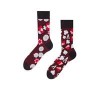 Dedoles Socken Unisex Damen Herren & Kinder Baumwolle viele lustige Designs 1 Paar Geschenk links rechts verschieden, Farbe: Braun, Motiv: Poker Casino, Gr. 39-42