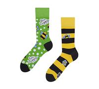 Dedoles Socken Unisex Damen Herren & Kinder Baumwolle viele lustige Designs 1 Paar Geschenk links rechts verschieden, Farbe Gelb, Motiv Bienen, Gr. 43-46