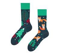 Dedoles Socken Unisex Damen Herren & Kinder Baumwolle viele lustige Designs 1 Paar Geschenk links rechts verschieden, Farbe Grün, Motiv Rotfuchs, Gr. 39-42