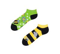 Dedoles Socken Unisex Damen Herren & Kinder Baumwolle viele lustige Designs Fussball Fahrrad Pferde Geschenk links rechts verschieden, Farbe: Gelb, Motiv: Bienen (Knöchelsocken), Gr. 35-38