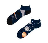 Dedoles Socken Unisex Damen Herren & Kinder Baumwolle viele lustige Designs Fussball Fahrrad Pferde Geschenk links rechts verschieden, Farbe: Blau, Motiv: Kosmos Knöchelsocken, Gr. 43-46