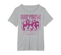 Deep Purple Concert Dance T-Shirt, Damen Große Größen, Grau Meliert, 1X