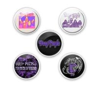 Deep Purple Offizielles Button Badge Set, 5 x 25 mm Abzeichen, 25 mm, Metall Kunststoff, 25,0 Millimeter, Metall Kunststoff, 25,0 Millimeter, Metall Kunststoff, 25.0 Millimetres, Metall, Kunststoff