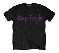 Deep Purple Herren Vintage Logo Slim Fit T-Shirt Schwarz - Schwarz - Klein