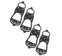 DEEPCRAFF 2 Paar rutschfeste Eiskrallen aus TPE Metall für Schuhe und Stiefel Anti Rutsch Spikes mit Elastischem Band für Outdoor Sport und Eisfischen Unisex Schwarz