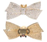 DEEPCRAFF Strass Schleifen aus Legierung und Strass Schuhclips 2 Stück Elegante Schleifen Schuhschnallen für Hochzeit und Geburtstage für Flache Schuhe und High Heels