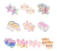 Deepton 10 Paar Klipp Ohrringe Kinder Mädchen, Clip Ohrringe Kinder | Ohrclips Kinder Ohne Ohrlöcher, Ohrklipser Kinder, Clip Ohrringe Mädchen, Blumen-Prinzessin-Ohrring Set