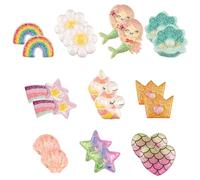Deepton Kinderohrringe - 10 Paar Magnetisches Einhorn-Blumen-Prinzessin Set