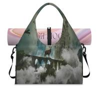 Deer Magic Castle Sporttasche für Damen und Herren, Hirsch, Wochenende, Übernachtungstasche mit Schuhfach, Schultertasche, Gepäcktasche für Yoga, Fitnessstudio, Reisen, farbe, L, Taschen-Organizer
