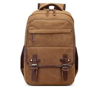 DEEVORCA Retro Rucksack Herren Elegant Groß Kapazität Tagesrucksack für 15 Zoll Laptop mit Griff Mehrere Taschen Schulrucksack Reisen Lässig Arbeit Camping Täglich Leinwand Herren Backpack Braun