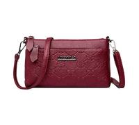 DEEVORCA Umhängetaschen für Damen Mode Schultertaschen für Damen Abnehmbarer Schultergurt Mehrere Taschen Exquisite Druckdesigns Arbeit Geschäft Freizeit Messenger Bags Wasserdichtes PU Rot