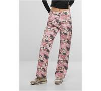 DEF Damen Jeanshose Straight Fit Jeans DFLJS197 Pink Camo-XS