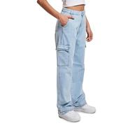 Stoffhose DEF "DEF Damen Cargo Pants Denim" Gr. L, US-Größen, blau (denim iceblue) Damen Hosen (73147048-L) denim iceblue