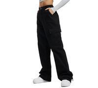 DEF Hosen Damen Cargohosen Schwarz L