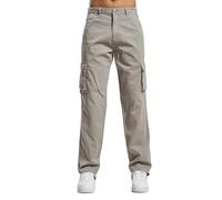 lässige DEF Herren Jeans Stretch Reißverschluss Taschen mit Baumwolle Grau 34