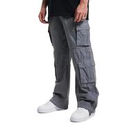 Cargoshorts DEF "DEF Herren DEF Cargohosen", Herren, Gr. 33, Normalgrößen, grau, 100% Baumwolle, unifarben, loose fit, Hosen (77123341-33) grau