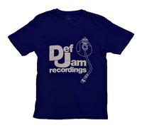 Def Jam Recordings T Shirt Logo and Stylus Nue offiziell Herren Navy Blau L