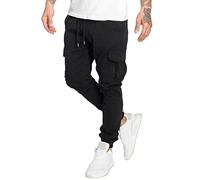 stylische DEF Herren Jeans Kordelzug Taschen 260 g/m² mit Baumwolle Schwarz 30