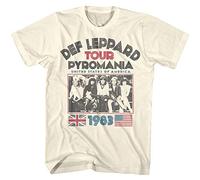 Def Leppard 1977 English Rock Band 1983 USA Pyromania Tour Natural Adult T-Shirt