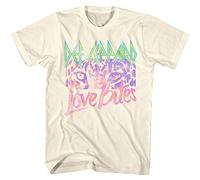 Def Leppard English Rock Band Love Bites Leopard Eyes Image Adult Short Sleeve T-Shirts Graphic Tee, Beige, Klein