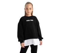 DeFacto Girl Regular Fit Langarm Gestricktes Kapuzen-Sweatshirt für Mädchen Oversize Fit Bike Neck