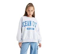 DeFacto Girl Regular Fit Langarm Gestricktes Kapuzen-Sweatshirt für Mädchen Oversize Fit Crew Neck