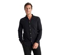 DeFacto Herren Freizeithemden und Trachtenhemden - Klassisches Herren Hemd Black XXL