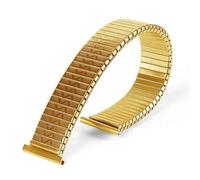 Dehnbares Uhrenarmband aus Edelstahl, 12 mm, 14 mm, 16 mm, 18 mm, 20 mm, einziehbares Uhrenarmband aus Metall, Unisex-Armband, Uhrenersatzarmband, geeignet for Smart- oder herkömmliche Uhren(Gold,20mm
