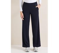 Dehnbund-Hose CECIL, Damen, Gr. L, Länge 32, universal blau, Stoff, 84% Polyester, 16% Viskose, unifarben, loose fit lang, Hosen, High Waist (18639952-L) universal blau