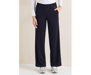 Dehnbund-Hose CECIL, Damen, Gr. XL, Länge 30, blau (universal blau), Stoff, 84% Polyester, 16% Viskose, unifarben, loose fit lang, Hosen, High Waist (90577662-XL) universal blau