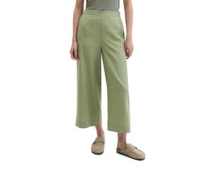 Dehnbund-Hose MARC O'POLO "MARGO Wide", Damen, Gr. 34, N-Gr, fresh sage, Web, Obermaterial: 90% Lyocell, 10% Leinen, relaxed fit, Hosen, Model Margo wide aus Lyocell-Leinen-Mix, elastischer Bund (8671