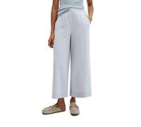 Dehnbund-Hose MARC O'POLO "MARGO Wide", Damen, Gr. 40, N-Gr, weiß (grau horizon), Web, Obermaterial: 90% Lyocell, 10% Leinen, relaxed fit, Hosen, Model Margo wide aus Lyocell-Leinen-Mix, elastischer B