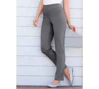 Dehnbund-Hose STEHMANN, Damen, Gr. 19, Kurzgrößen, grau (grafit), 72% Viskose, 25% Polyamid, 3% Elasthan, unifarben, lang, Hosen, Topseller (593895-19) grafit