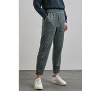 Dehnbund-Hose STREET ONE, Damen, Gr. 46, Länge 28, grün (cool vintage grün), Stoff, 90% Polyester, 10% Elasthan, bedruckt, casual, loose fit lang, Hosen, mit Grafikmuster (40437635-46) cool vintage gr