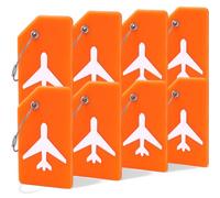 Dekanboo 8 Stück Gepäckanhänger für Tasche, Gepäckanhänger für Koffer, Flexible & Helle Silikon Kofferanhänger für Reisen, inklusive Namenskarten mit Teilsichtschutz, perfekt um Gepäck schnell zu