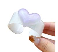 DEKKRYNFV Einzigartige Pfirsichfarbene Herz Armbänder Mit Offenem Armreif - Verstellbarer Acryl Schmuck In Jelly Farbe Für Damen Modisches Accessoire Anpassbare Handgefertigte Armbonbons In Jelly Ton