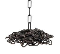 Dekokette Fumé Ø 4 mm strukturiert - Zierkette gehämmert aus brüniertem Eisen Kette Lampenkette Vierkantdraht offen - 10 kg belastbar - Meterware für Leuchten & Deko