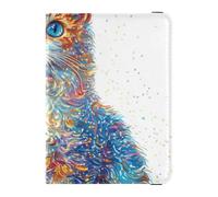 Dekorativer Reisepasshalter aus weißem Leder, Cartoon-Motiv, Reisedokumente, Organizer, Schutz, Kartenhalter, Reisepasshülle, wasserdicht, Niedliche Cartoon-Katzen von Mighty LaPerm, weiß, 1 size