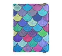 Dekorativer Reisepasshalter, Impfkartenhalter, Leder, Fischschuppen, wasserdicht, Motiv: farbige Fischschuppen, Farbige Fischschuppe, 1 size