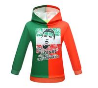 Delanhon Kinder Jungen Nr.7 Fußball Fans Hoodies Unisex Lässig 3D Cool Hoody Sweatshirt Pullover Geschenke, rotgrün, 9-10 Years
