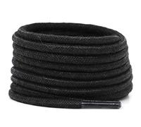 DELELE Runde Schnürsenkel aus gewachster Baumwolle, 1,2 cm dick, für Damen und Herren, 01 Schwarz, 62.99"Inch (160CM)