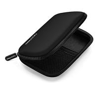 deleyCON Festplattentasche Festplatten Case HDD Case - für 2,5 Zoll Festplatten und SSD - Robust & Stoßsicher - 2 Innenfächer Netztaschen - Schwarz