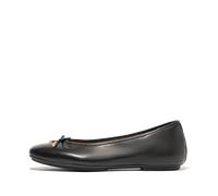Fitflop Damen-Ballerinas Delicato - weiches Leder, Schleife - Schwarz 37 EU